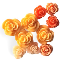 20 x  Autumn Colour Mix of Flowers, Sizes -  Cabochons