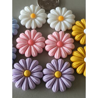 10 x Large or Medium  Matte Pastel Daisy Cabochons - 5 Pairs