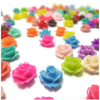 10mm Roses - Flat Backed Resin Flowers - Heaps of Colours