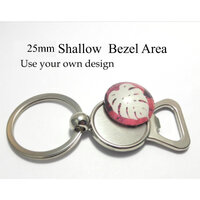 Bottle Opener - Key Fob 25mm Shallow Bezel