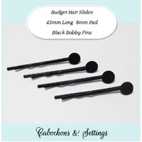 Black Hair SLIDES - with Glue Pad   -   Budget