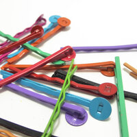 10 Hair SLIDES with Glue Pad - Choose a Colour Hair Bobby Pin Slides