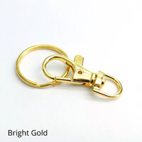 10 x 38mm Bright Gold Swivel Clips & 25mm Split Rings