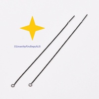2 Pairs Black Plated Stainless Steel Earring Threaders Chain Thread with Posts 95mm Length - Hypoallergenic Tarnish Resistant