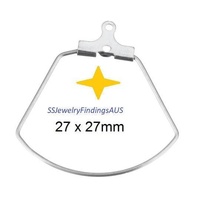 5 Pairs Stainless Steel Offset Semi-Circle Hoop Component Clip Connector 2 Holes - Hypoallergenic Tarnish Resistant