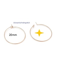 3 pairs Rose Gold Plated Stainless Steel Wire Hoop Earring 20mm Hypoallergenic Tarnish Resistant - jewellery making supplies Australia