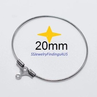 5 Pairs Stainless Steel 20mm Round Hoop Component Clip Connector 2 Holes - Hypoallergenic Tarnish Resistant