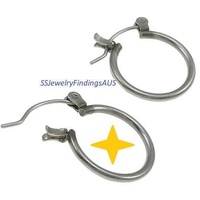 4 Pairs Stainless steel hoop earring component Hypoallergenic  Tarnish Resistant - jewellery making supplies Australia