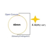 3 pairs Gold Plated Stainless Steel Wire Hoop Earring 40mm Hypoallergenic Tarnish Resistant - jewellery making supplies Australia