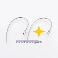 7 Pairs Stainless Steel Curved Marquise Earring Hooks - Ear Wires - Hypoallergenic Tarnish Resistant - jewellery making supplies Australia