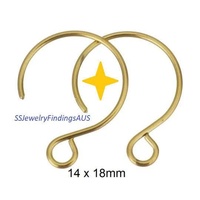 4 Pairs Gold Plated Stainless Steel 8/10 Closed Hoop Hook Ear-wire Hypoallergenic Tarnish Resistant - jewellery making supplies Australia