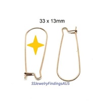 3 Pairs Rose Gold Plated Stainless steel kidney earwire earring hooks 33mm Hypoallergenic Tarnish Resistant