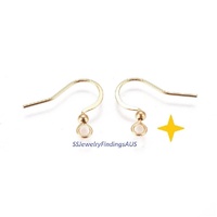 5 Pairs Gold Plated Stainless Steel hook earwire with 2.5mm bead 17x15mm Hypoallergenic Tarnish Resistant