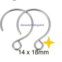 7 Pairs Stainless Steel 8/10 Closed Hoop Hook Ear-wire Hypoallergenic Tarnish Resistant - jewellery making supplies Australia