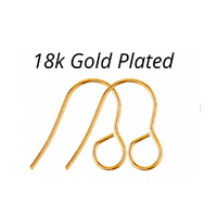 8pcs 18k Gold Plated 316 Stainless Steel French Earwires, 4.5mm Loop, Hypoallergenic Earring Hooks Ear Wire, 18mm