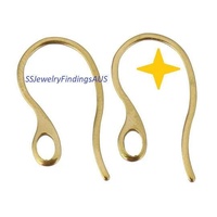 3 Pairs Stainless Steel Gold Plated Earring Hook Earwire Hypoallergenic Tarnish Resistant - jewellery making supplies Australia