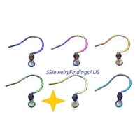 5 Pairs Stainless steel hook earwire with 3 x 2mm Coil Anodized and Plated Hypoallergenic Tarnish Resistant