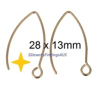 3 Pairs Rose Gold Plated Stainless Steel Short Length Marquise Earring Hooks Earwires Hypoallergenic Tarnish Resistant