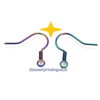 5 Pairs Stainless steel hook earwire with 2mm Coil Anodized and Plated Hypoallergenic Tarnish Resistant