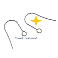 20 Pairs Stainless Steel Ear Wires Fish Hook Ear wire 20mm Hypoallergenic Tarnish Resistant - jewellery making supplies Australia