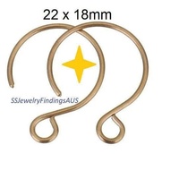 2 Pairs Rose Gold Plated Stainless Steel 9/10 Closed Hoop Hook Ear-wire Hypoallergenic Tarnish Resistant