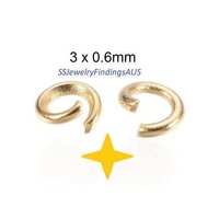 100 Pieces Stainless Steel Jump Rings Gold Plated 3mm Hypoallergenic Tarnish Resistant - jewellery making supplies Australia