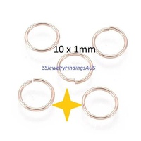 15 Pieces Stainless Steel Jump Rings Rose Gold Plated 10mm Hypoallergenic Tarnish Resistant - jewellery making supplies Australia