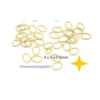 30 Pieces 4x3mm Gold Plated Stainless Steel Oval Jump Ring Hypoallergenic Tarnish Resistant - jewellery making supplies Australia