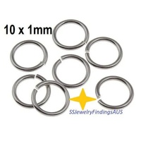 125+ Pieces 10mm Stainless Steel Jump rings Hypoallergenic Tarnish Resistant - jewellery making supplies Australia
