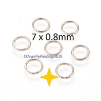 30 Pieces Stainless Steel Jump Rings Rose Gold Plated 7mm Hypoallergenic Tarnish Resistant - jewellery making supplies Australia