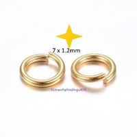 25 Pieces Stainless Steel Jump Rings Gold Plated 7mm Hypoallergenic Tarnish Resistant - jewellery making supplies Australia
