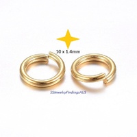 15 Pieces Stainless Steel Jump Rings Gold Plated 10mm Hypoallergenic Tarnish Resistant - jewellery making supplies Australia