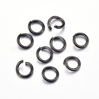 7x1mm Black Open Jump Rings - Stainless Steel  - 18 pieces