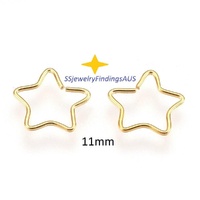 10 Pieces Gold Plated Stainless Steel Quick Star Link/Jump Ring 11mm Hypoallergenic Tarnish Resistant - jewellery making supplies Australia