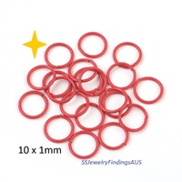 25 Pieces Red Plated Iron Jump Rings Open 10mm - jewellery making supplies Australia