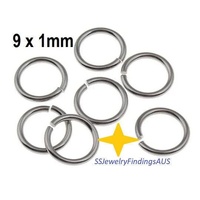 125+ Pieces 9mm Stainless Steel Jump rings Hypoallergenic Tarnish Resistant - jewellery making supplies Australia