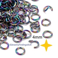 40 pieces Stainless Steel Jump Rings 4mm Anodized and Plated Fine gauge Hypoallergenic Tarnish Resistant