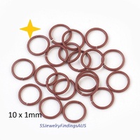 25 Pieces Brown Plated Iron Jump Rings Open 10mm - jewellery making supplies Australia