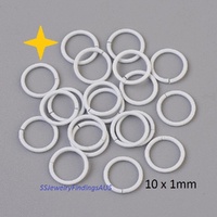 25 Pieces White Plated Iron Jump Rings Open 10mm - jewellery making supplies Australia