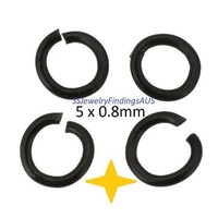 22 Pieces 5mm Stainless Steel Jump Ring Black Tone Hypoallergenic Tarnish Resistant - jewellery making supplies Australia