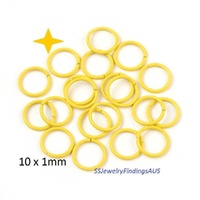 25 Pieces Yellow Plated Iron Jump Rings Open 10mm - jewellery making supplies Australia
