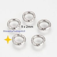 30 Pieces 9mm Textured Stainless Steel Jump rings Enhancer Jump Ring Link Connector Hypoallergenic Tarnish Resistant