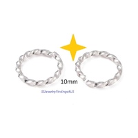 20 Pieces 10 x 1.3mm Stainless Steel TEXTURED TWISTED Jump Rings Hypoallergenic Tarnish Resistant - jewellery making supplies Australia