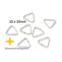 50 Pieces Stainless Steel 10x10mm Triangle Link Jump Rings Hypoallergenic Tarnish Resistant - jewellery making supplies Australia