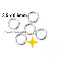 200 pieces 3.5mm Stainless Steel Jump Rings Fine gauge Hypoallergenic Tarnish Resistant - jewellery making supplies Australia