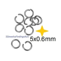 200 Pieces 5mm x 0.6mm Stainless Steel Jump Rings Fine gauge Hypoallergenic Tarnish Resistant - jewellery making supplies Australia
