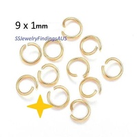 20 Pieces Stainless Steel Jump Rings Gold Plated 9mm Hypoallergenic Tarnish Resistant - jewellery making supplies Australia
