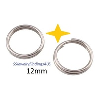 30 Pieces 13mm Stainless Steel Split ring Hypoallergenic Tarnish Resistant - jewellery making supplies Australia