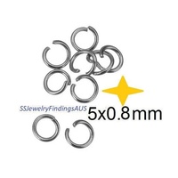 200 Pieces 5mm Stainless Steel Jump Rings Hypoallergenic Tarnish Resistant - jewellery making supplies Australia