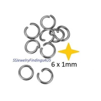 125 Pieces 6mm Stainless Steel Jump Rings 19 gauge Hypoallergenic Tarnish Resistant - jewellery making supplies Australia